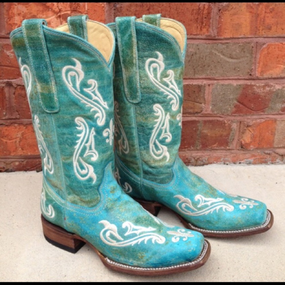 Corral Turquoise Square toe boots